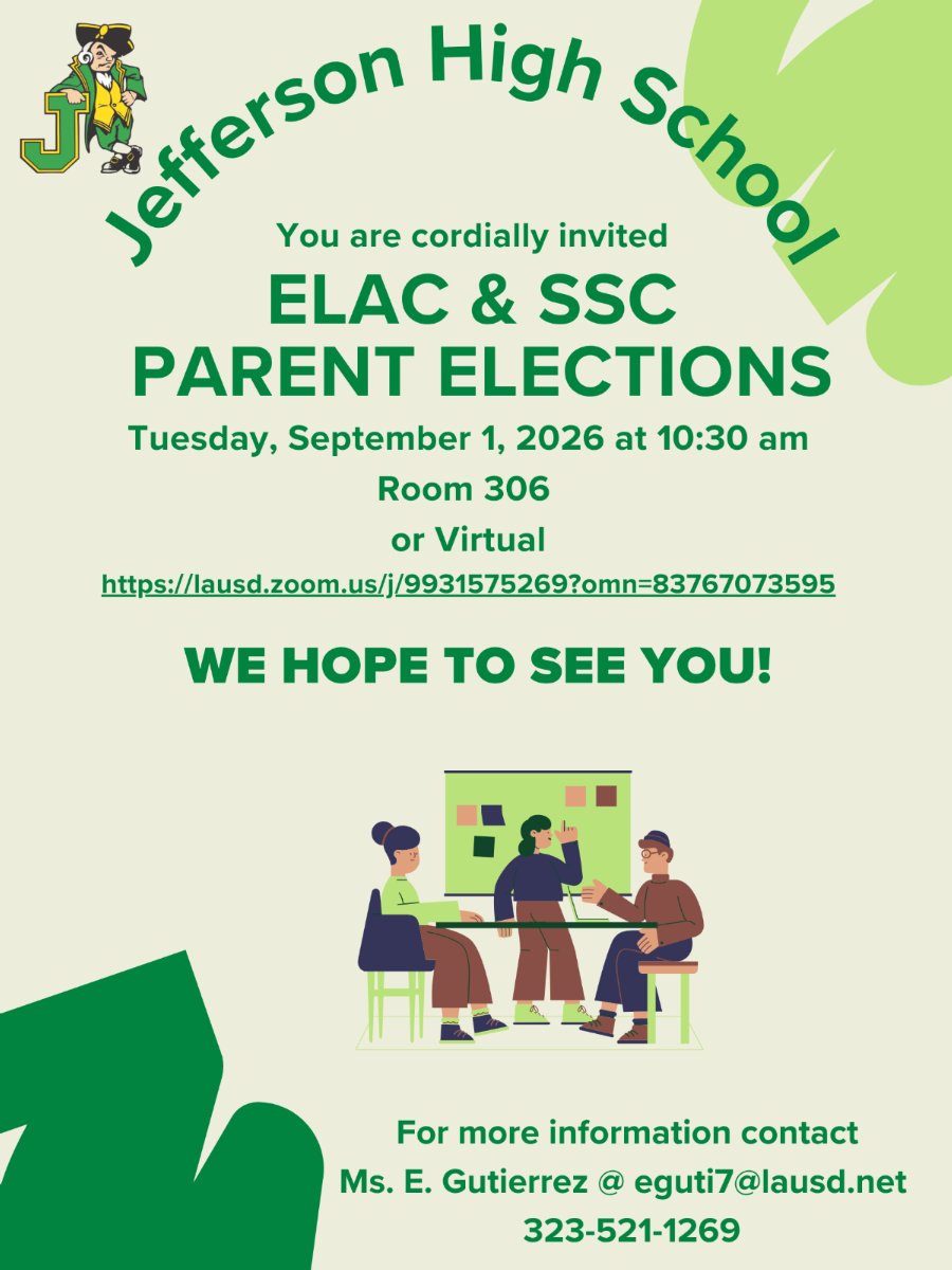 ELAC and SSC parent elections flyer